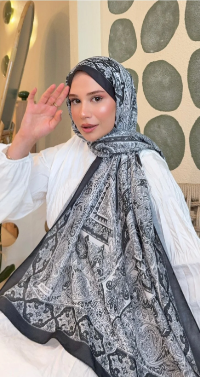 شال قطنية بنمط الورد ps72 - الصورة 6